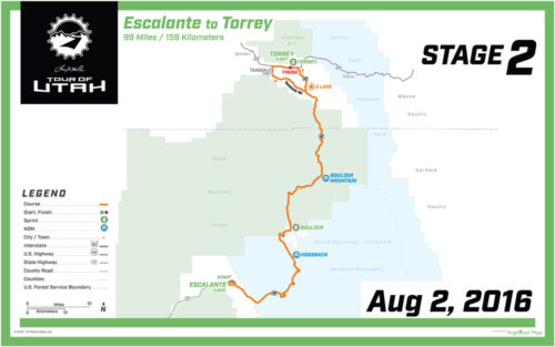 2016 Tour of Utah Map - Stage 2