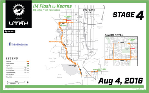 2016 Tour of Utah Map - Stage 4