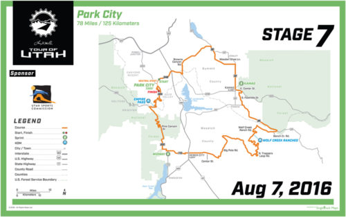 2016 Tour of Utah Map - Stage 7