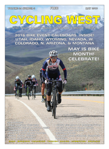 Cover Photo: Mindy McCutcheon (Canyon Bicycles Shimano) on the front in the Pro/1/2/3 women’s category at the East Canyon Echo Road Race on April 16, 2016.. Photo by Dave Iltis. Find a complete photo gallery at gallery.cyclingwest.com