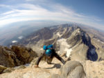 Mike Morris on his way to summiting the Grand Teton. Photo by Brad Peterson