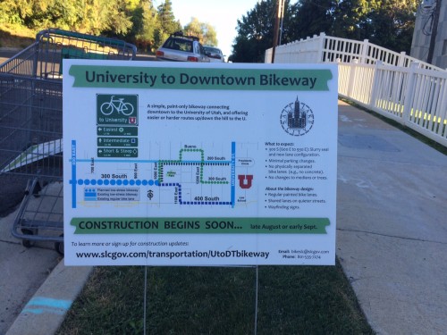 The implementation plans for the 300 S bikeway to the University of Utah are not slated to follow the bike/ped master plan. Photo by Dave Iltis