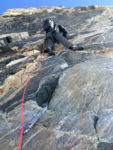 Mike Morris climbs the Grand Teton. Photo by Brad Peterson