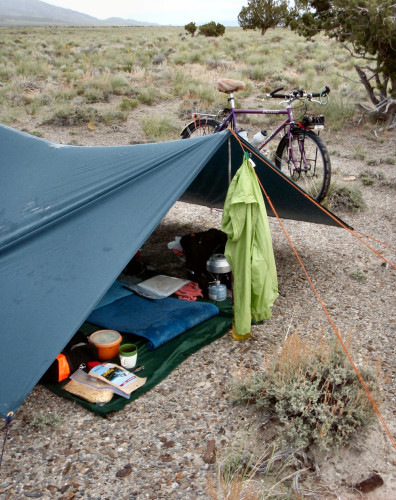 Bike touring tent Utah West Desert