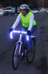 Jamie Morningstar and her DIY Handlebar lights.