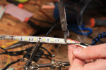 Photo 2 – Connecting the LED tape to the battery wires.