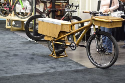 Calfee's bamboo cargo bike on display at the 2016 NAHBS. Photo by Billy Sinkford