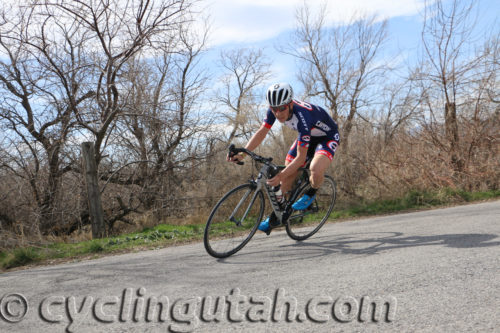 Cortlan Brown (Canyon Bicycles) solos to victory at the Rocky Mountain Raceways Criterium 3-18-2017. Photo by Dave Iltis/cyclingwest.com