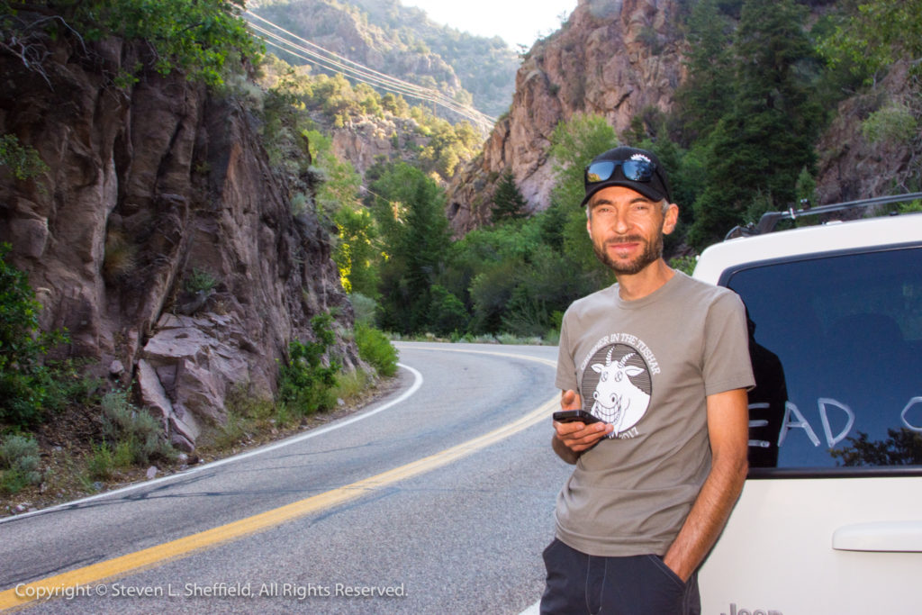 Crusher organizer Burke Swindlehurst taking a minute to relax while waiting for the Pro/Open men's field to come through. Photo by Steven Sheffield