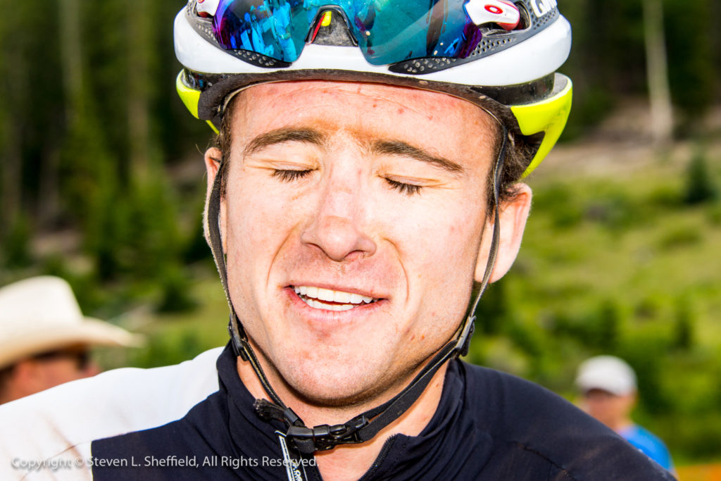 The effort and relief show in Squire's face after the finish. Photo by Steven Sheffield