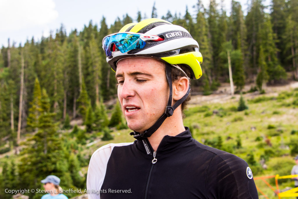 The effort and relief show in Squire's face after the finish. Photo by Steven Sheffield