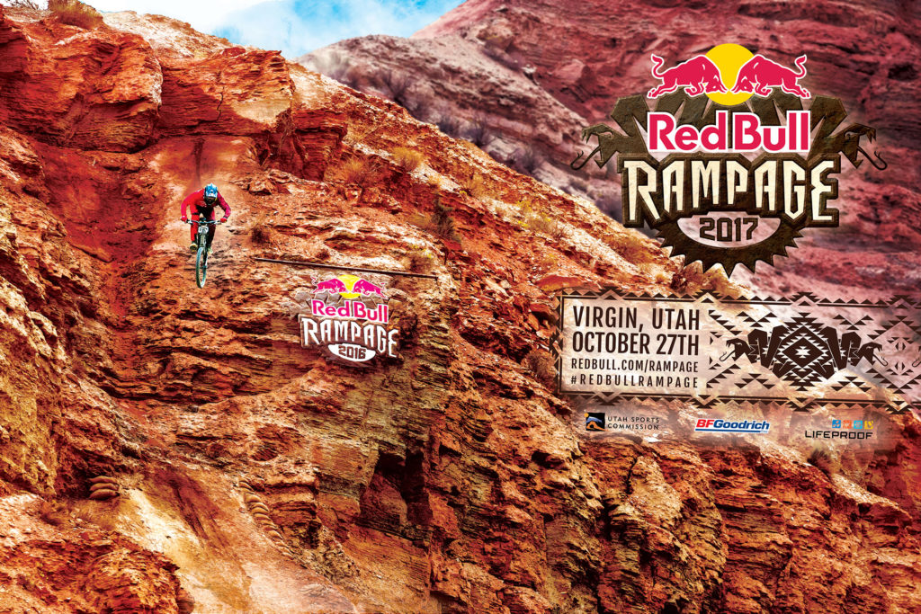 The Red Bull Rampage will return to Virgin, Utah on October 27, 2017. Graphic courtesy Red Bull.