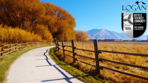 Logan, Utah was awarded a silver level Bike Friendly City Award in 2017. Photo courtesy Logan City.