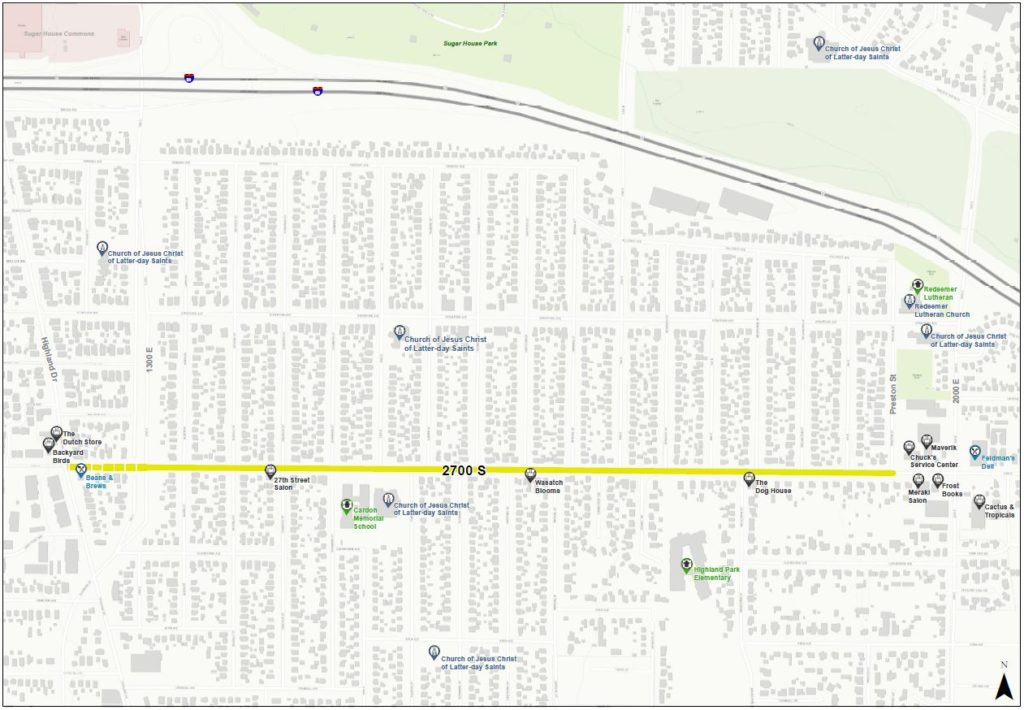 Salt Lake City 2019 2700 S Reconstruction Map (from the Salt Lake City project webpage).