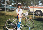 Lindsey Edwards at her first BMX race. Photo courtesy Lindsey Edwards