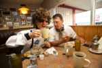 Crusher announcers fuel up for race day in Beaver, Utah.