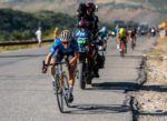 Evan Huffman (Rally UHC Cycling) drags his tongue on the ground as he crests the last KOM on the penultimate day of his career. Stage 5, 2019 Tour of Utah. Photo by Steven L