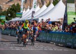 Umberto Marengo (Neri Sottoli-Selle Italia-KTM) takes Stage 1 in a 5 man sprint, followed closely by Lawson Craddock (EF Education First), who moves into the yellow jersey of GC leader. 2019 Tour of Utah. Photo by Steven L