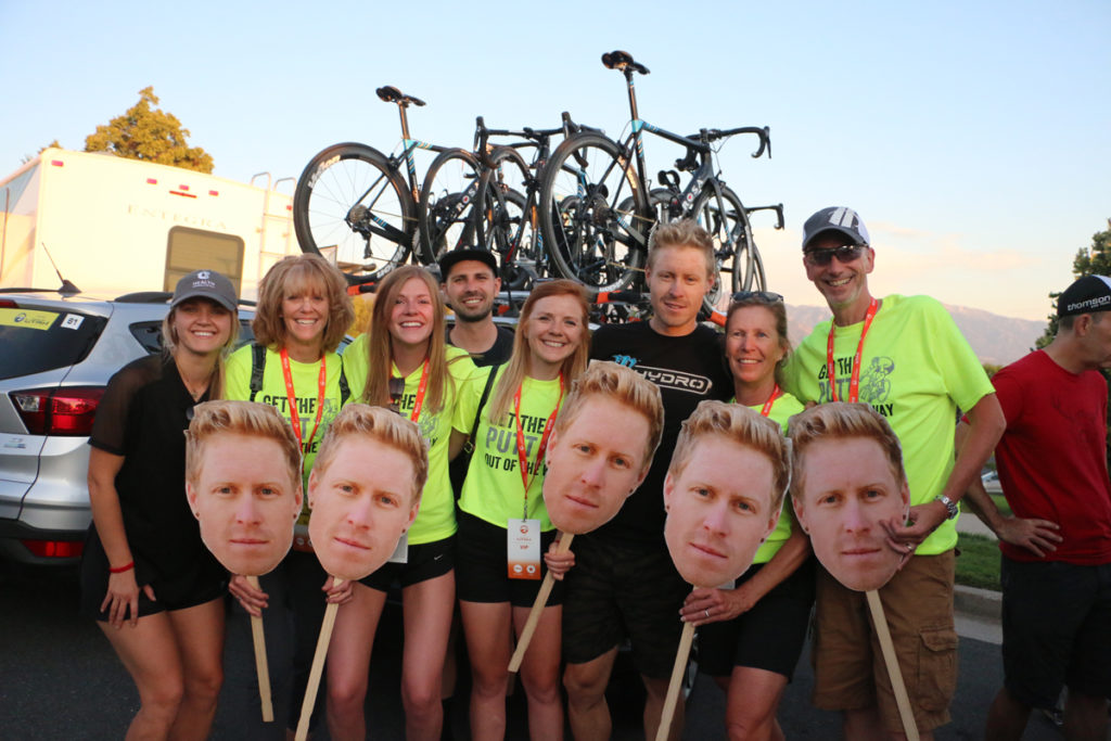 Tanner Putt Fan Club with Tanner himself. Stage 4 of the 2019 Tour of Utah. Photo by Dave Iltis