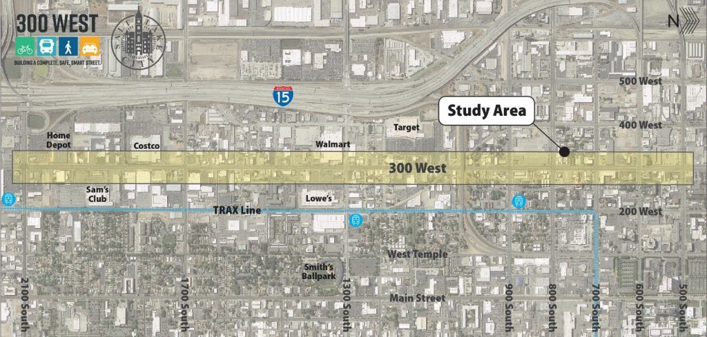 300 West between 500 S and 2100 S in Salt Lake City will be reconstructed in 2021-22 using Funding Our Future bond money. Project Graphic from Salt Lake City Transportation