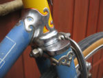 1950 Gillott Fleur-de-Lis Head Tube Detail with Filigree Fork Crown