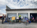 Some of the volunteers at the Bicycle Collective. Photo by Essen Skabelund