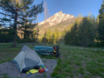 Morning view of the Tetons from camp. Photo by Chris Blinzinger