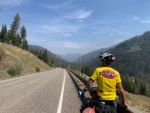 Lou Melini approaching Sylvan pass. Photo by Julie Melini