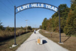 Roz rides the The eastern end of the Flint Hills Trail. Photo by John Roberson