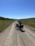 Julie heading south on the Grays River Road. Photo by Lou Melini