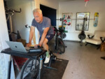 My Zwift set up in the garage. Photo courtesy Peter Abraham